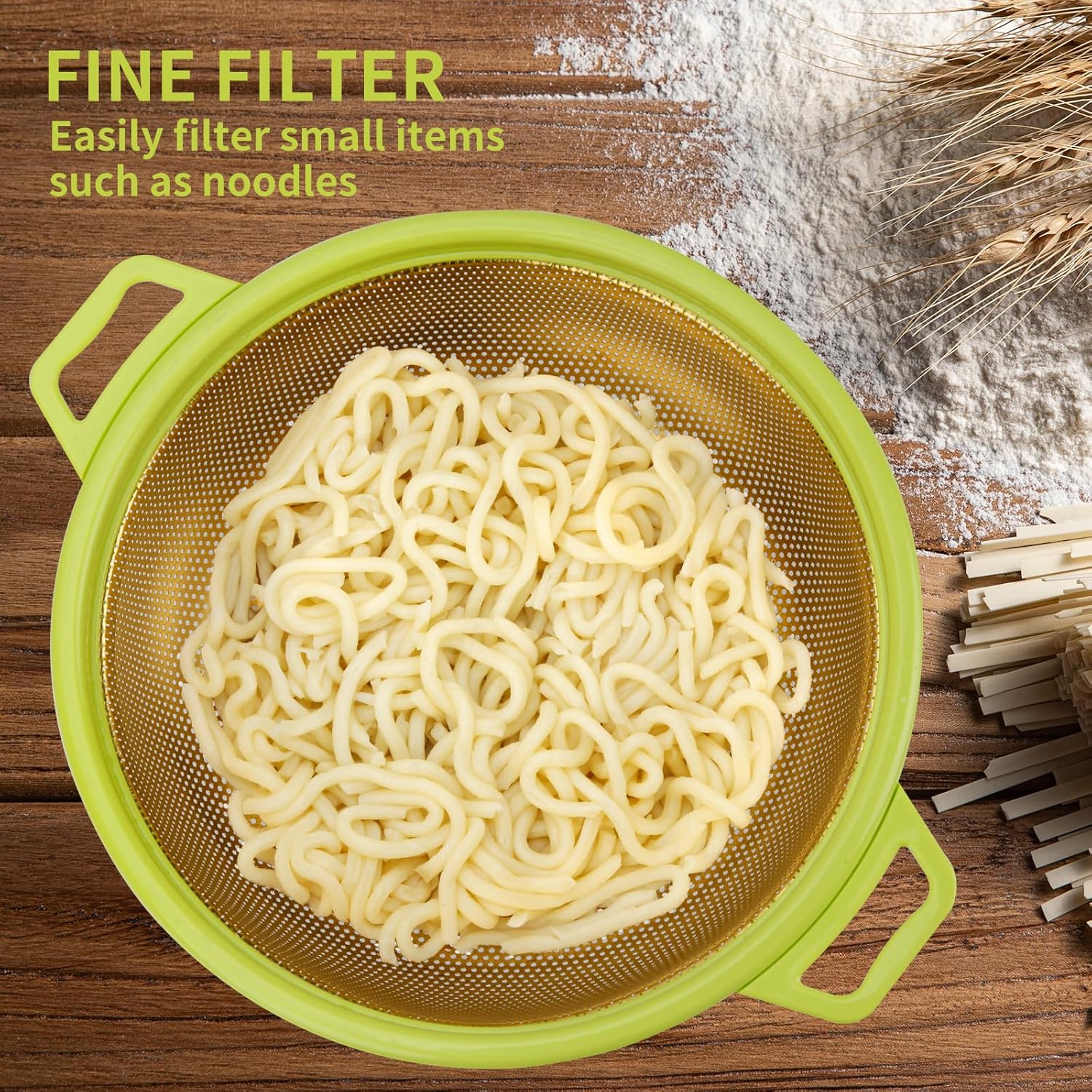 Raings 5Qt Stainless Steel Colander with Handle Dishwasher Safe