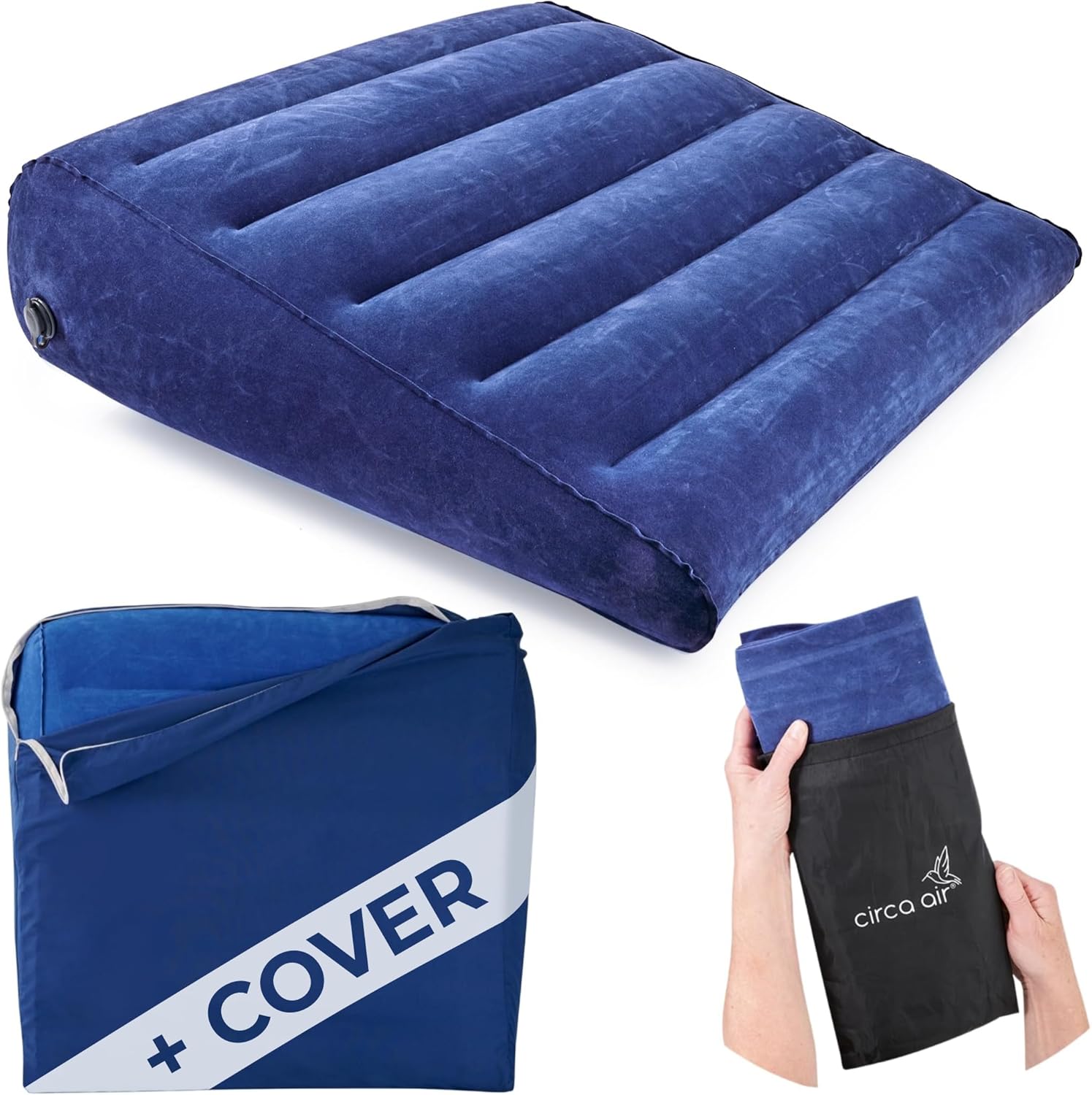 Circa Air Inflatable Triangle Pillow - 27 Extra Wide Travel Wedge