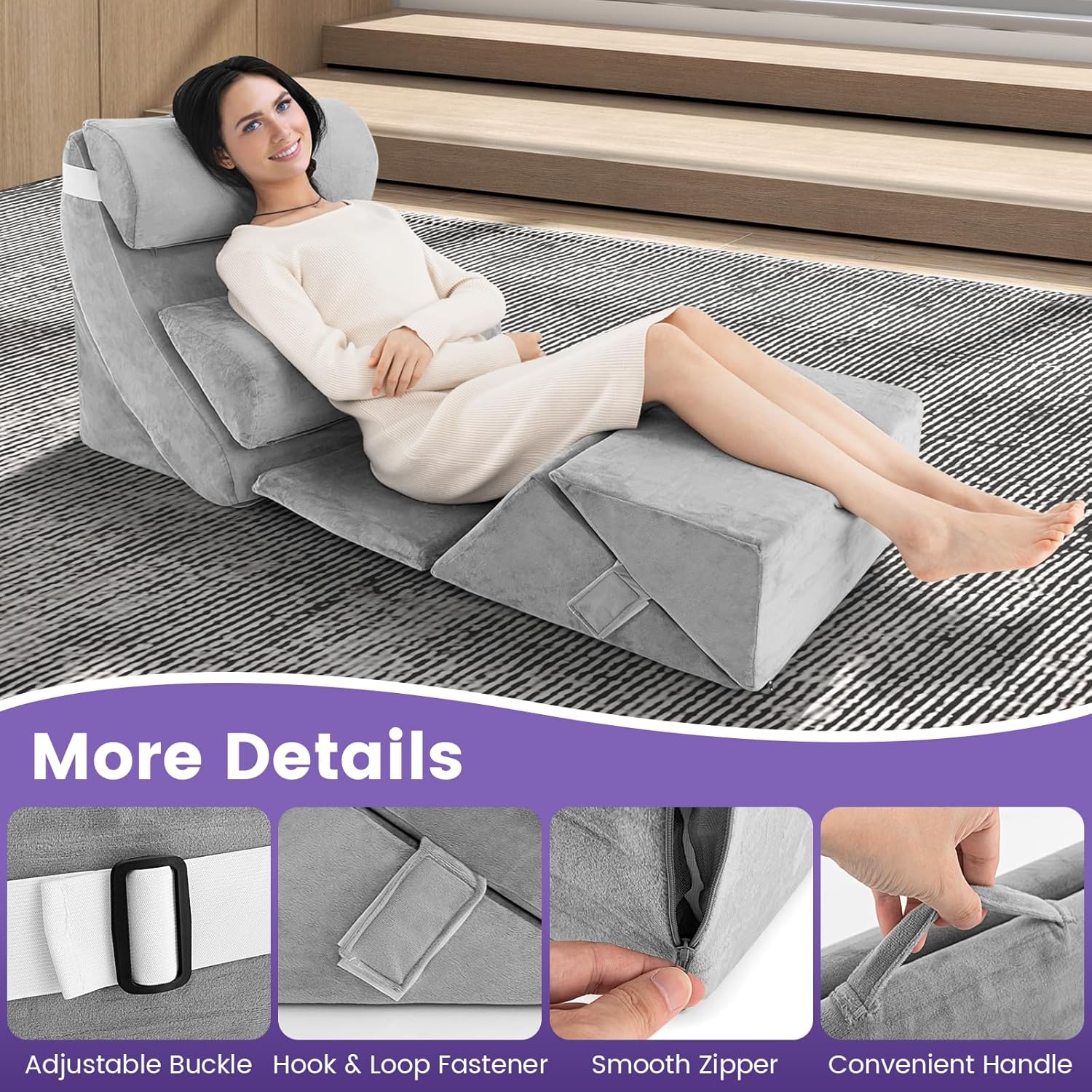 KOMFOTT 7 PCS Orthopedic Wedge Pillow Set