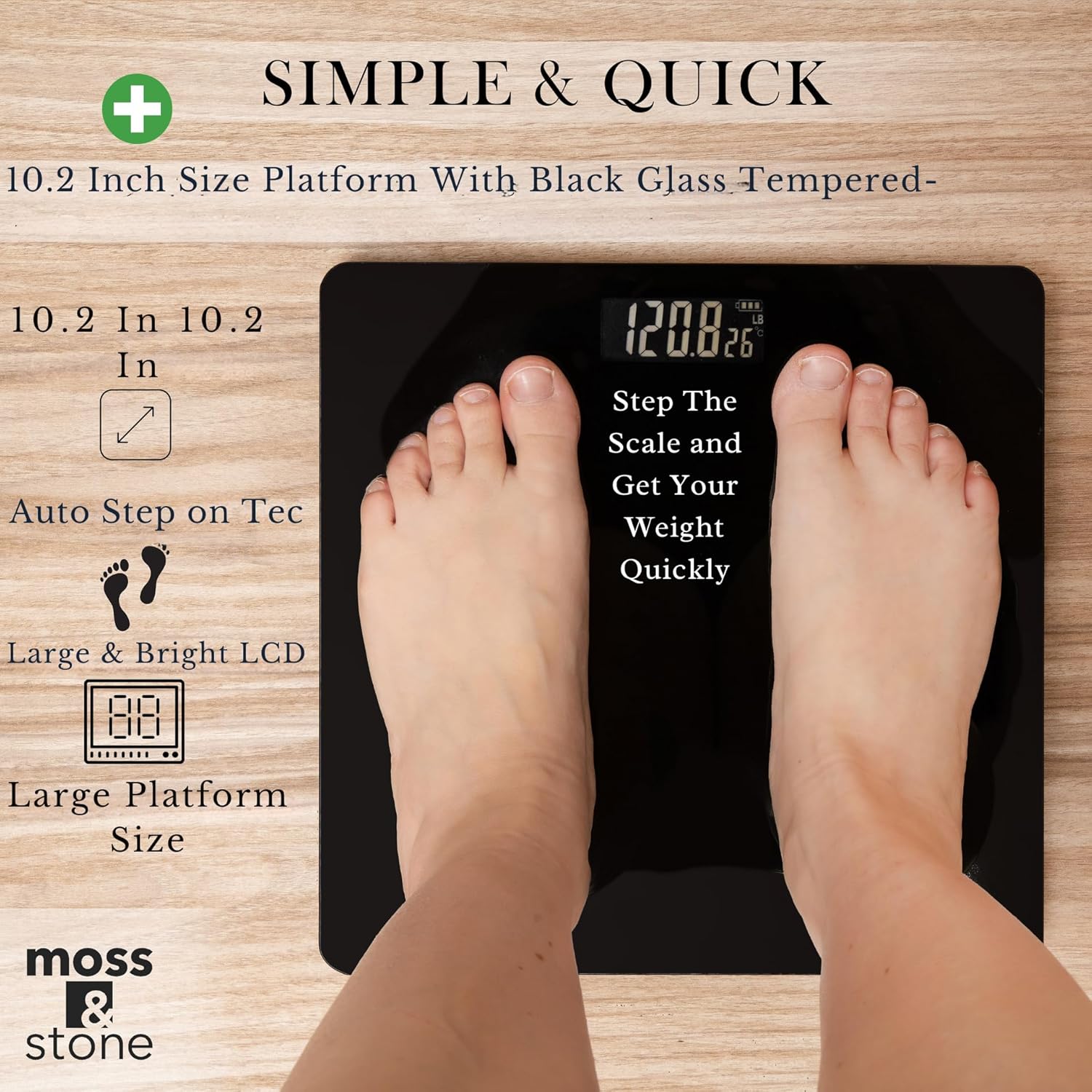 Moss Stone Digital Body Weight Scale 400lb