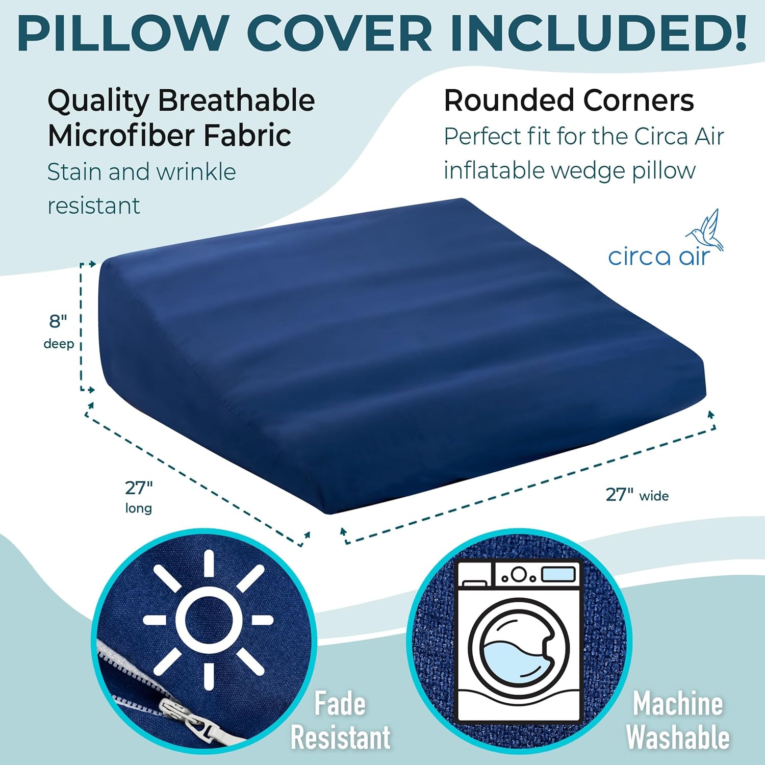 Circa Air Inflatable Triangle Pillow - 27 Extra Wide Travel Wedge