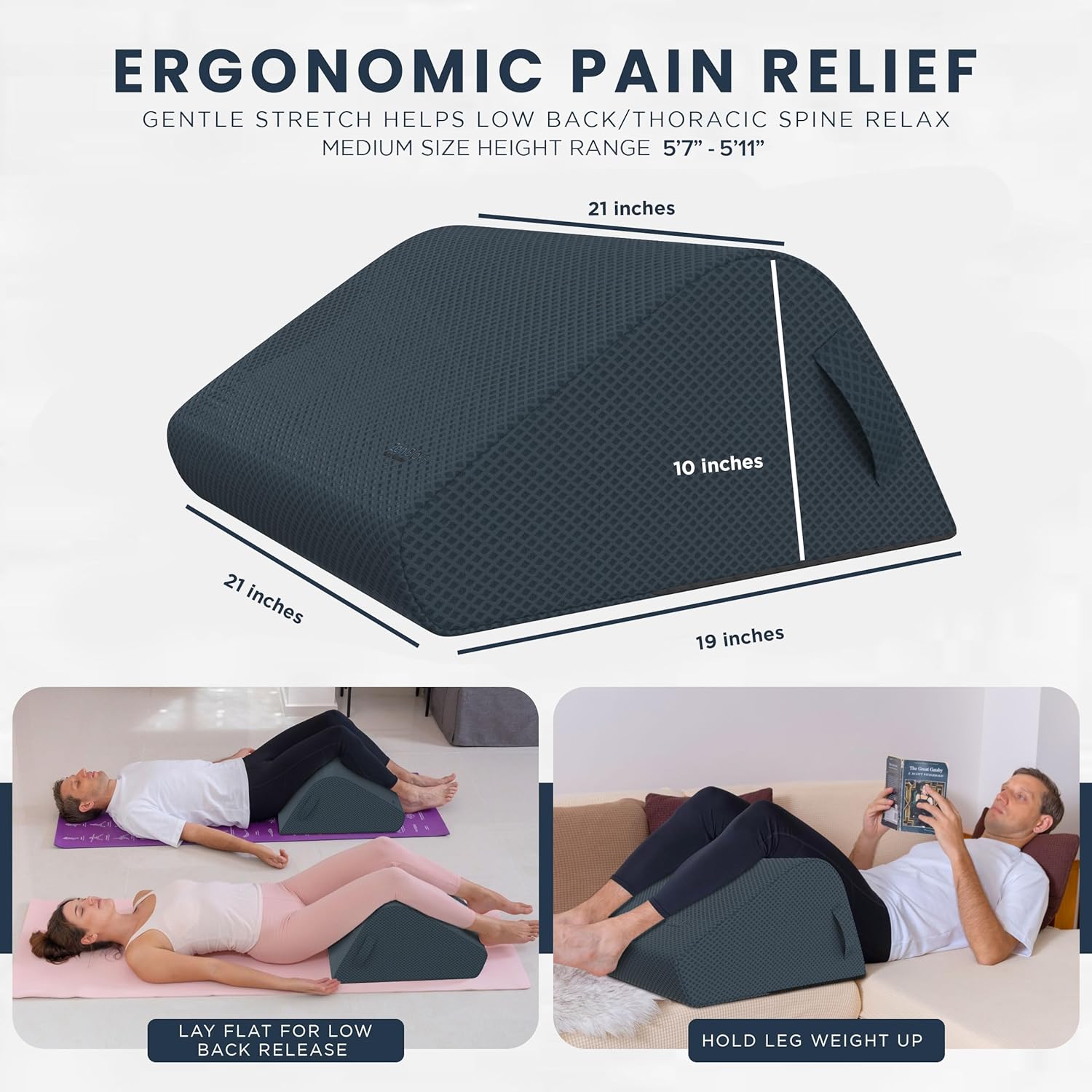 Zen Bloks 10 Leg Elevation Wedge Pillow Gray