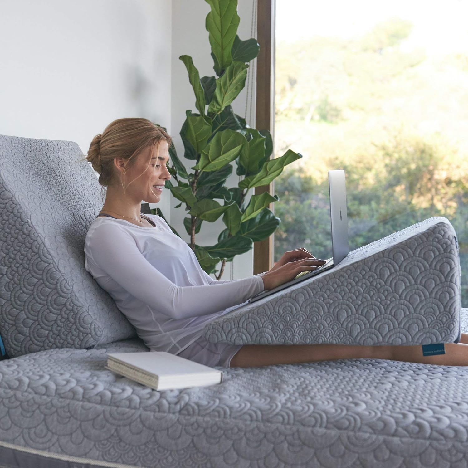 Brentwood Home Crystal Cove Wedge Pillow - Cooling Activated Charcoal Memory Foam