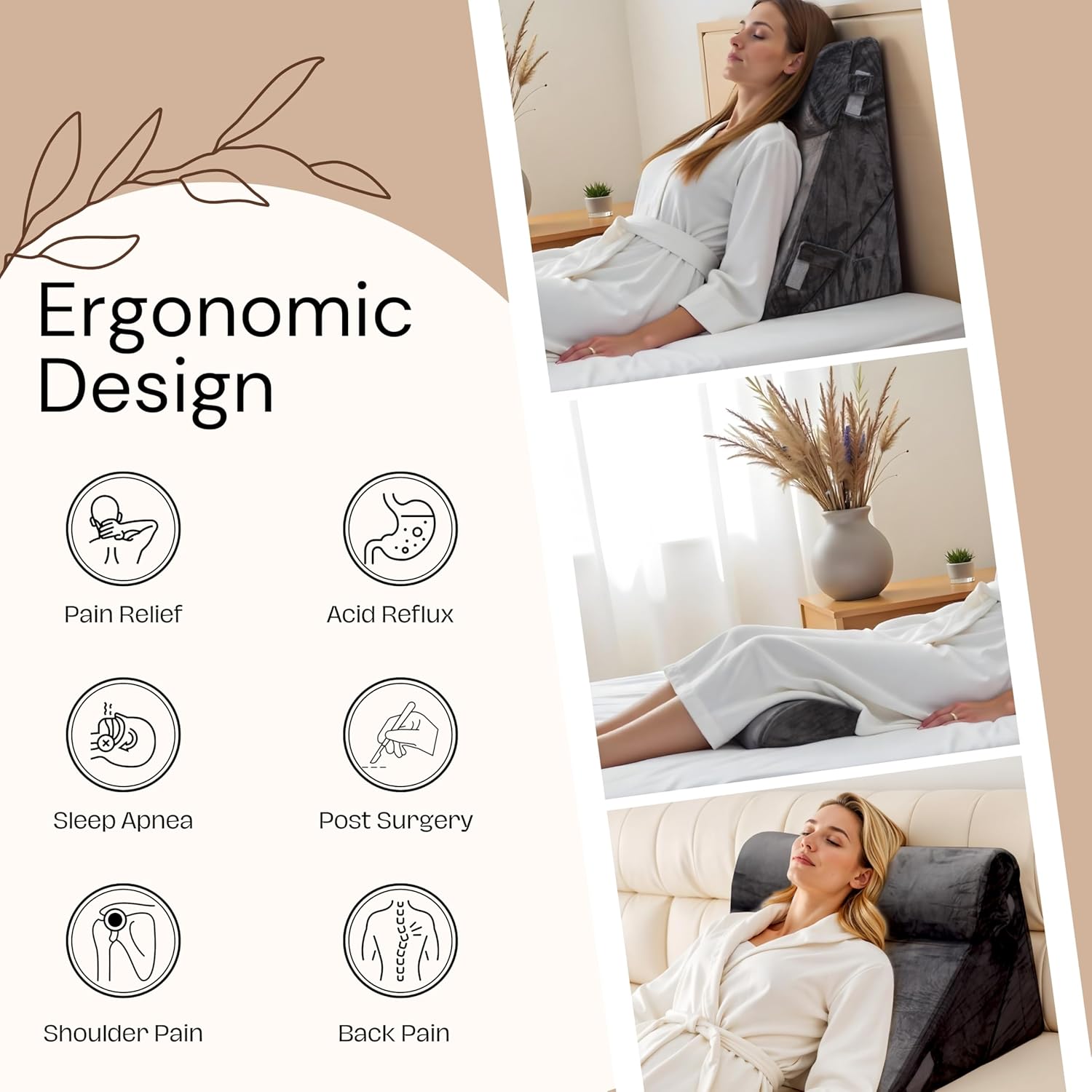 LJA PRIME 4Pcs Adjustable Wedge Pillow Set