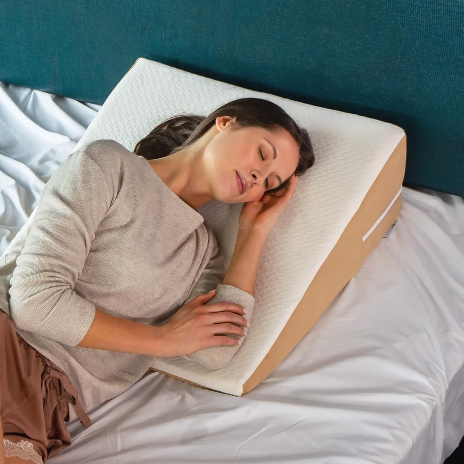 Avana Back Wedge Memory Foam Pillow with Cooling Tencel Cover 8 Inch