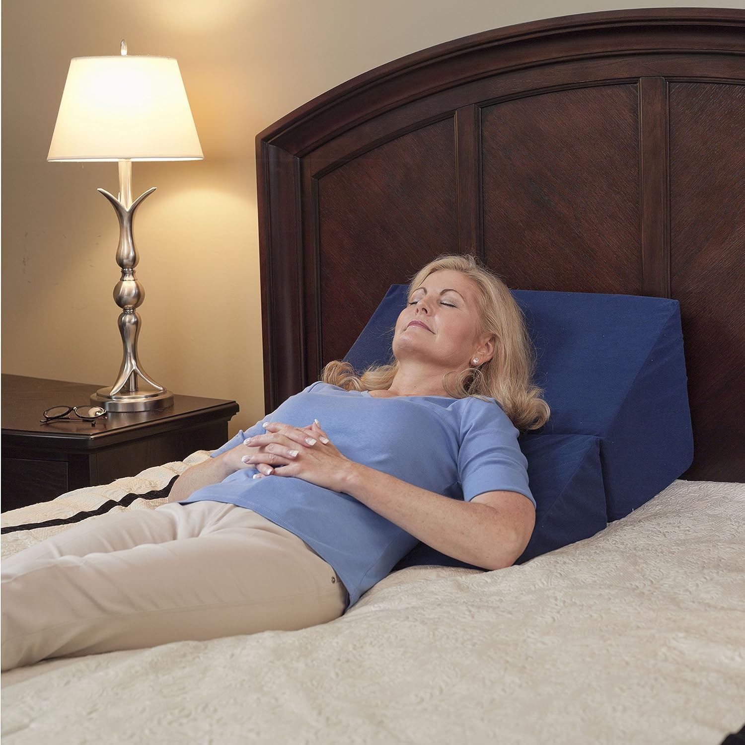 Drive Medical 12 Inch Folding Bed Wedge Blue