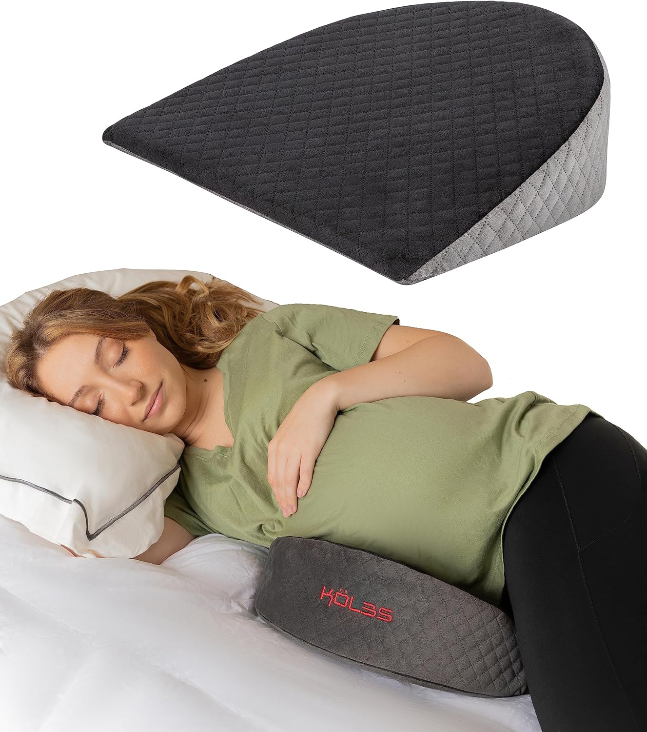 Klbs Wedge Pregnancy Pillow Memory Foam for Belly Leg Support