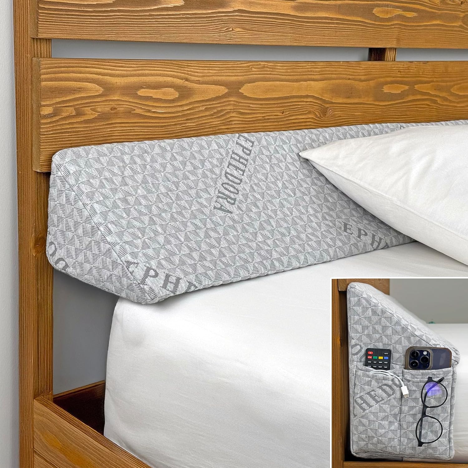 Triangle Bed Wedge Pillow for Headboard Gap - 0-8 Fit