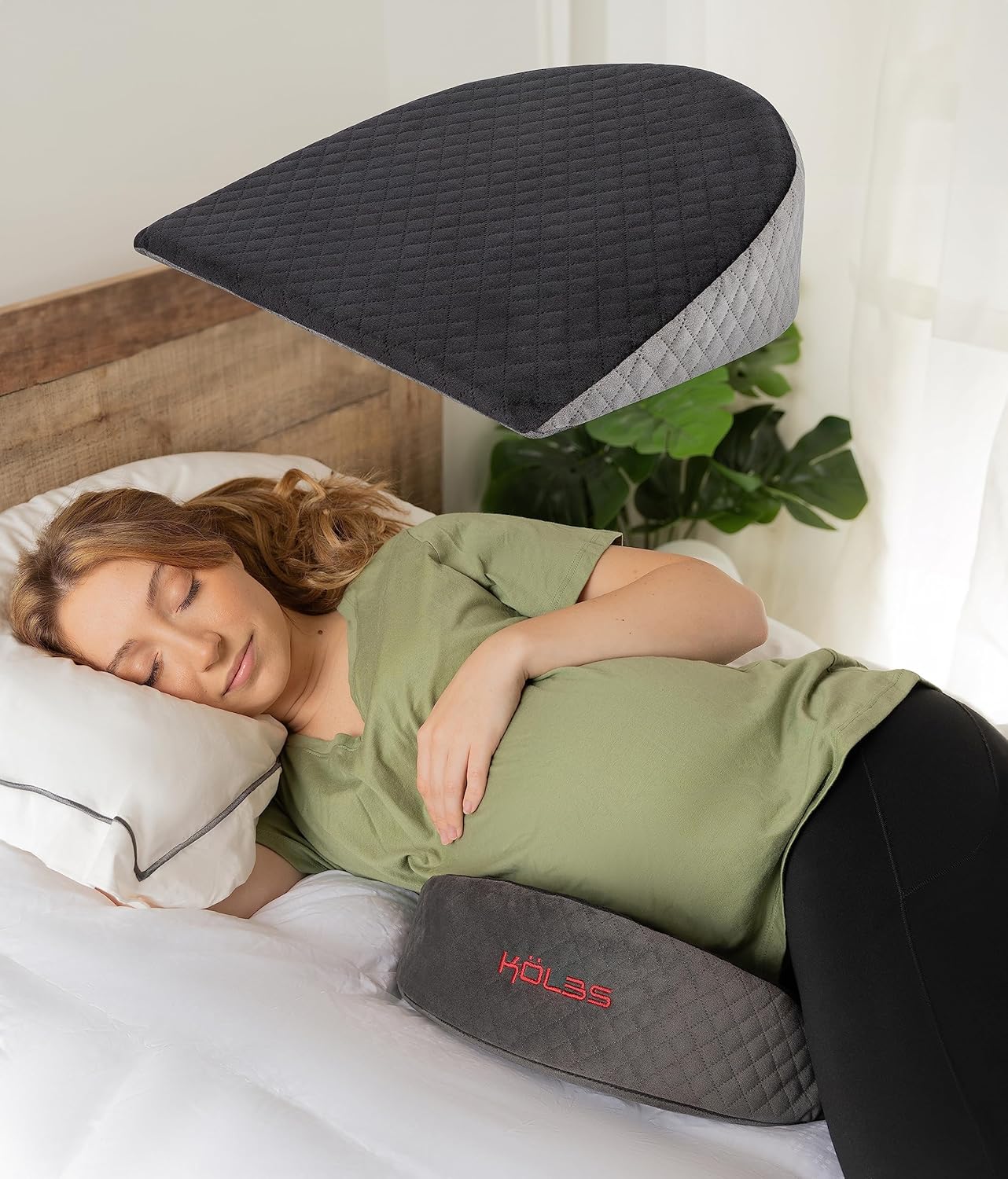 Klbs Wedge Pregnancy Pillow Memory Foam for Belly Leg Support