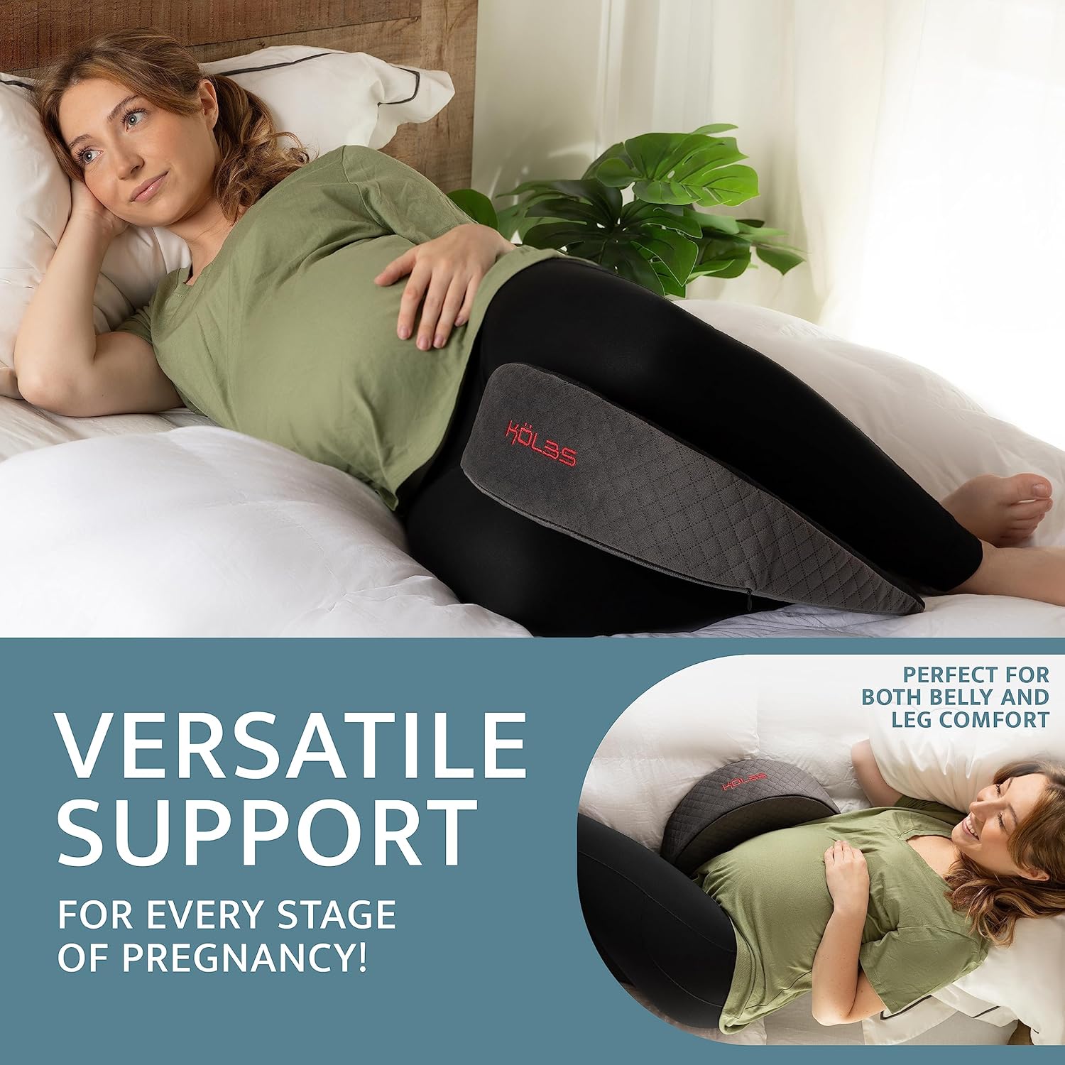 Klbs Wedge Pregnancy Pillow Memory Foam for Belly Leg Support