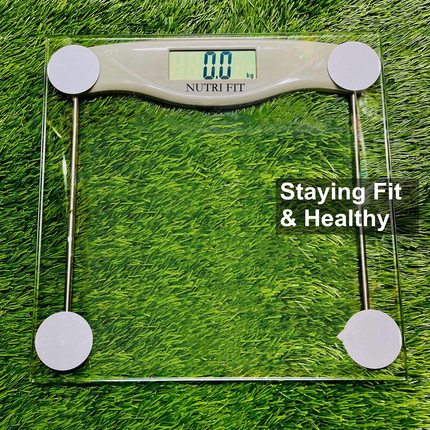 NUTRI FIT Digital Bathroom Scale with Step-on Tech and AAA Batteries