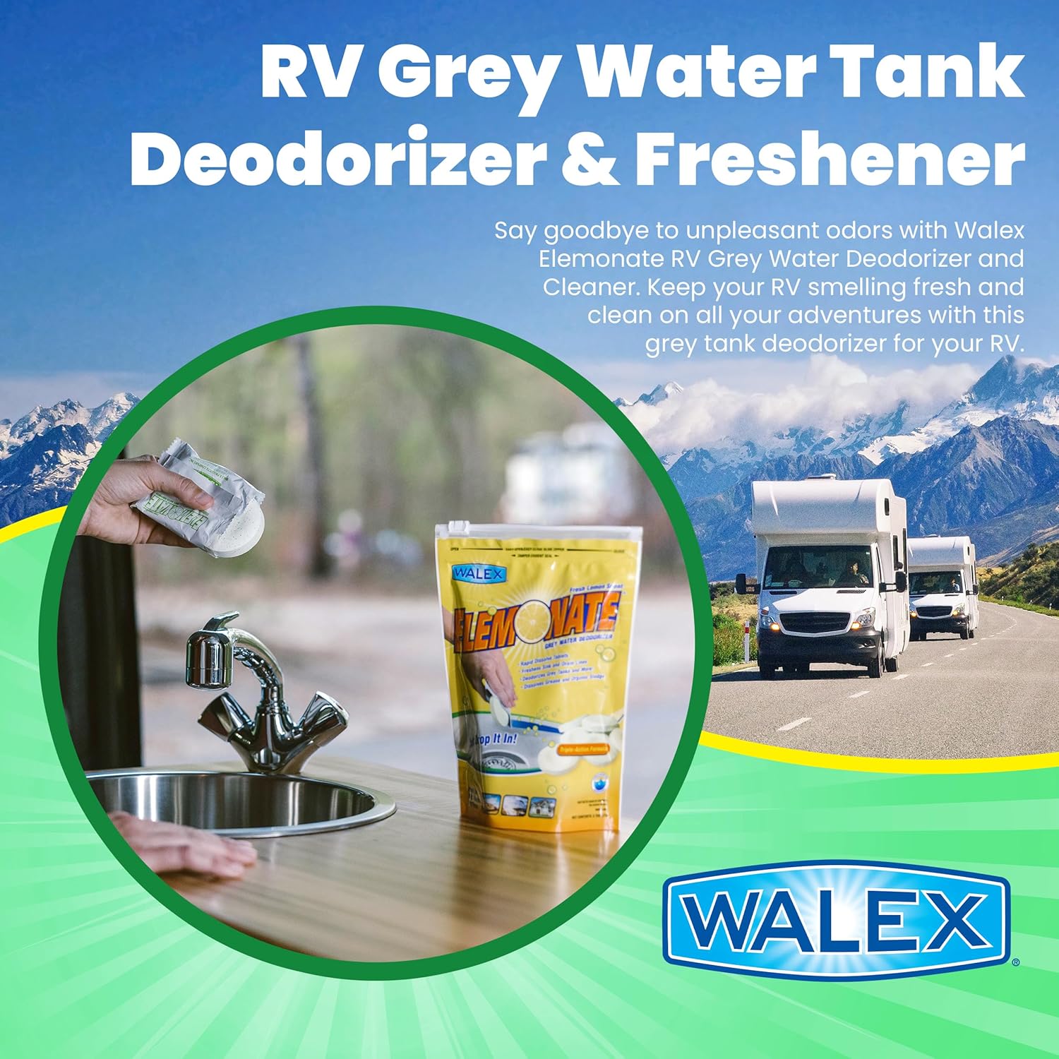 Walex Elemonate Grey Water Tank Deodorizer 5 Pack